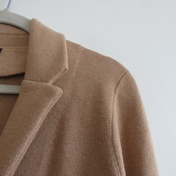 J. CREW Cecile Relaxed Knit Sweater Blazer One-Button in Camel Preppy Size XXS - Picture 11 of 14